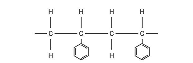 展開的聚苯乙烯鏈